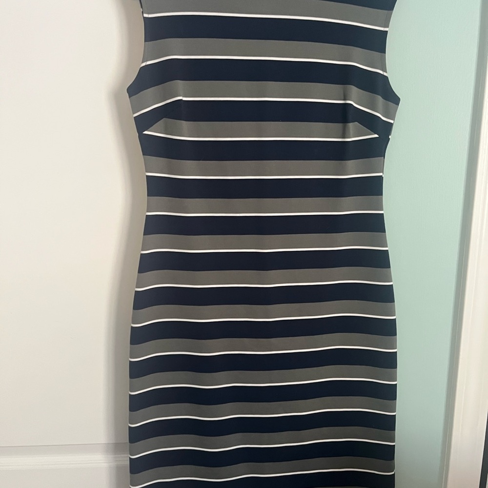 Banana Republic Navy and Gray Striped Mini Dress